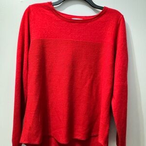 Croft & Barrow Vibrant Red Crew Neck Sweater, Women's Size L
